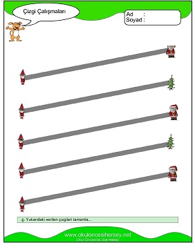 okul öncesi çizgi çalışmaları